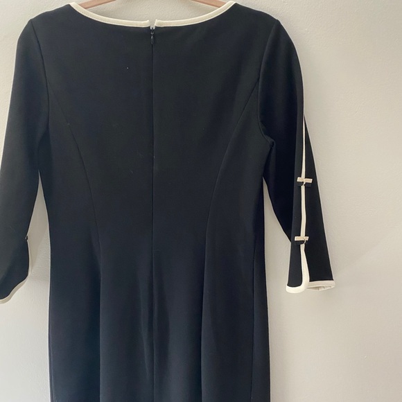 Black Professional Dress with Ribbon sleeves - Picture 2 of 4